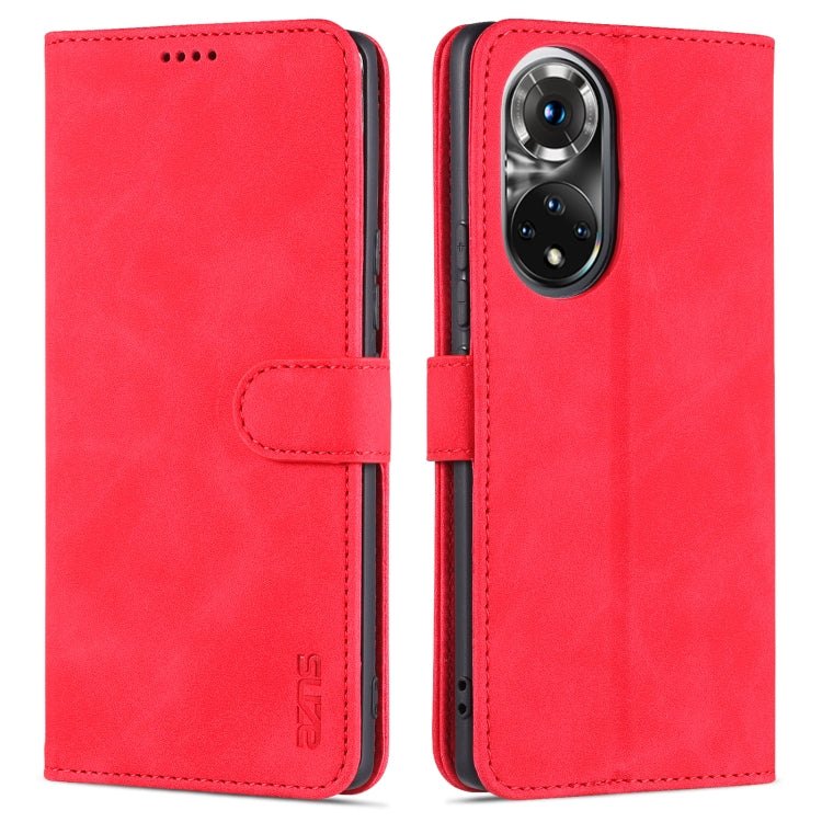 For Honor 50 Pro AZNS Skin Feel Calf Texture Horizontal Flip Leather Case with Card Slots & Holder & Wallet