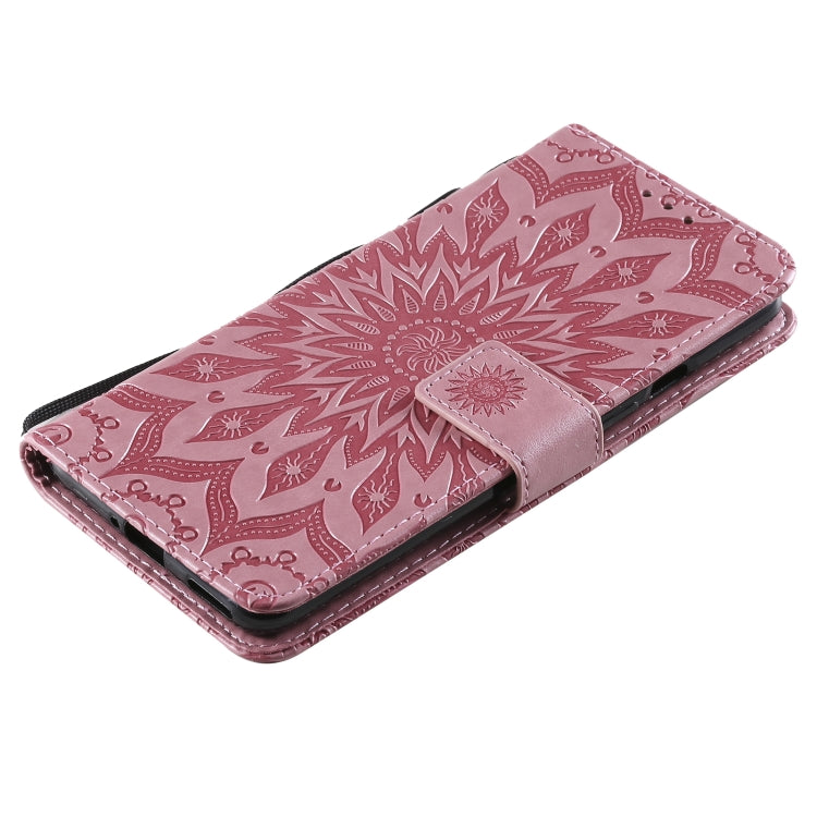 For OnePlus 9 Sun Embossing Pattern Horizontal Flip Leather Case with Card Slot & Holder & Wallet & Lanyard