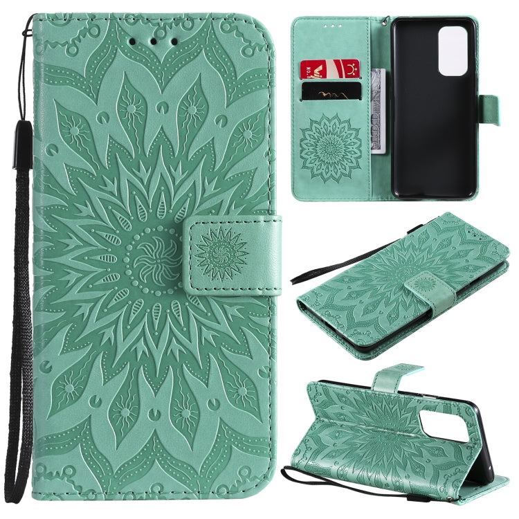 For OnePlus 9 Sun Embossing Pattern Horizontal Flip Leather Case with Card Slot & Holder & Wallet & Lanyard