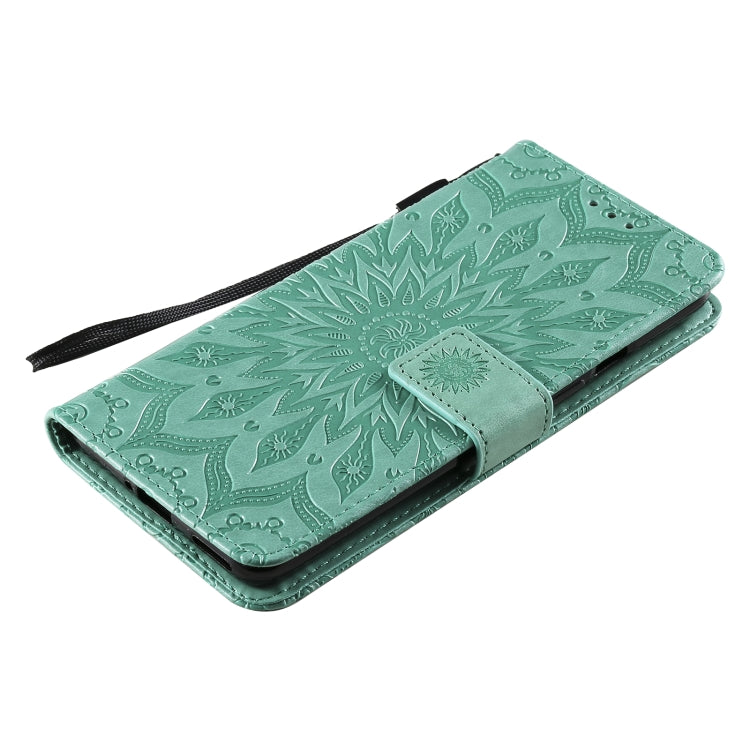 For OnePlus 9 Sun Embossing Pattern Horizontal Flip Leather Case with Card Slot & Holder & Wallet & Lanyard