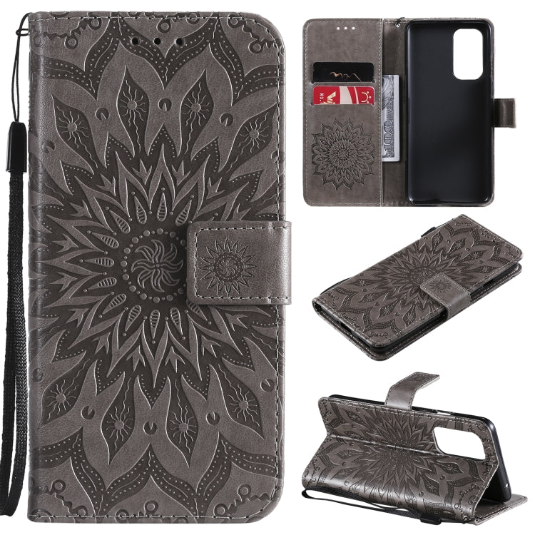 For OnePlus 9 Sun Embossing Pattern Horizontal Flip Leather Case with Card Slot & Holder & Wallet & Lanyard