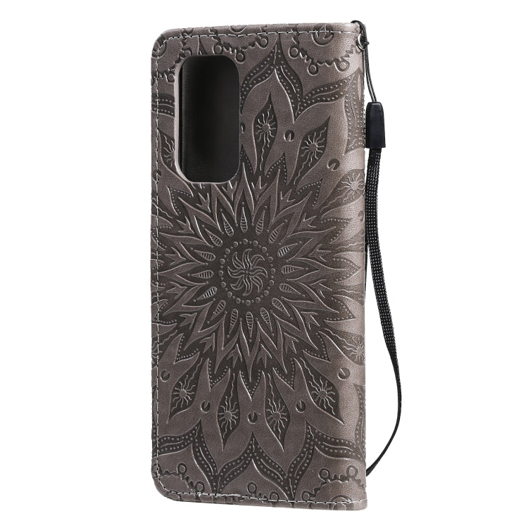 For OnePlus 9 Sun Embossing Pattern Horizontal Flip Leather Case with Card Slot & Holder & Wallet & Lanyard