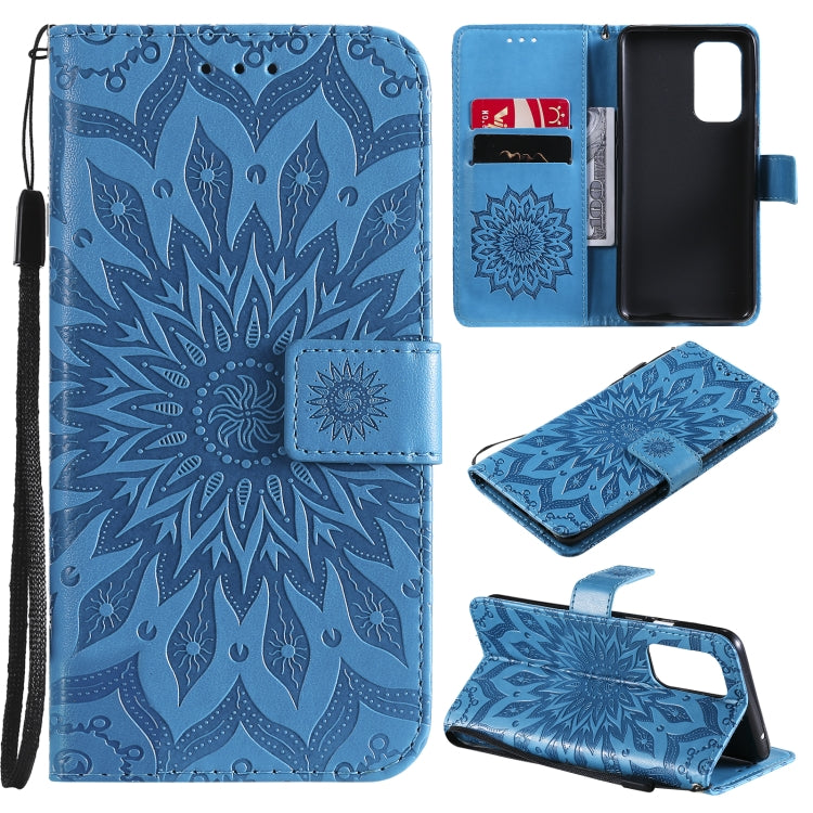 For OnePlus 9 Sun Embossing Pattern Horizontal Flip Leather Case with Card Slot & Holder & Wallet & Lanyard