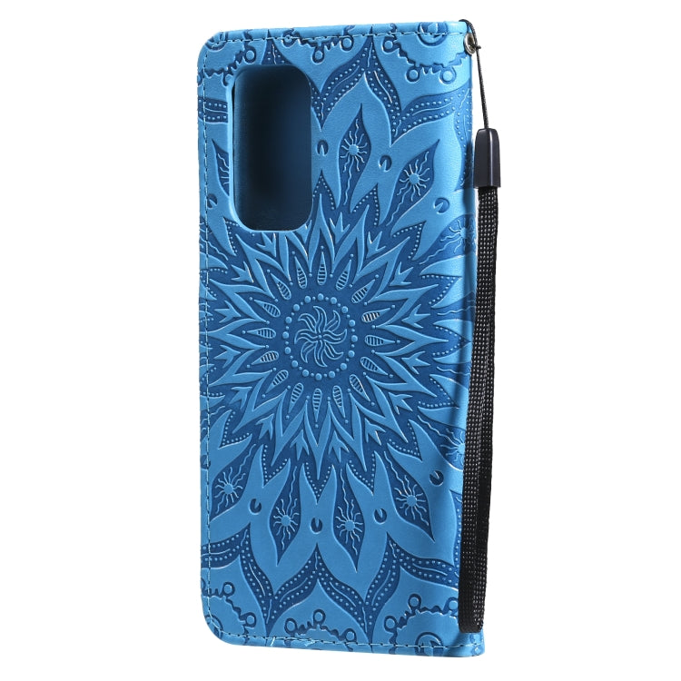 For OnePlus 9 Sun Embossing Pattern Horizontal Flip Leather Case with Card Slot & Holder & Wallet & Lanyard