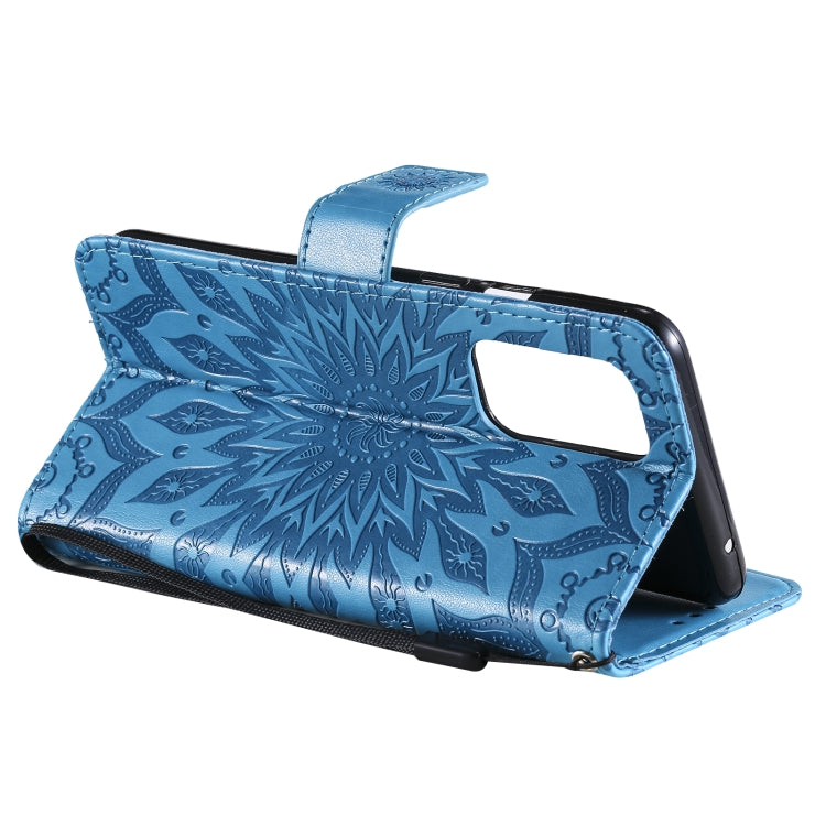 For OnePlus 9 Sun Embossing Pattern Horizontal Flip Leather Case with Card Slot & Holder & Wallet & Lanyard