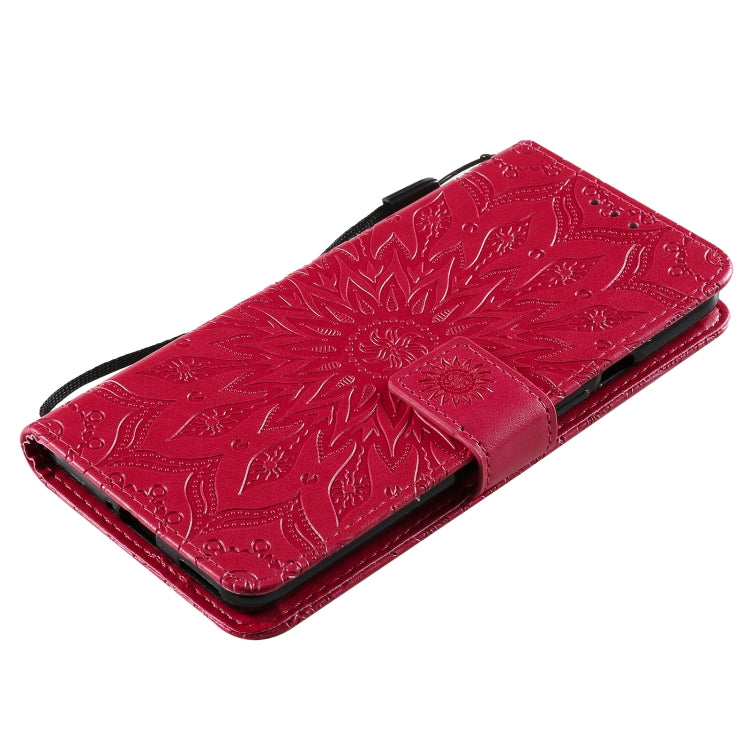 For OnePlus 9 Sun Embossing Pattern Horizontal Flip Leather Case with Card Slot & Holder & Wallet & Lanyard