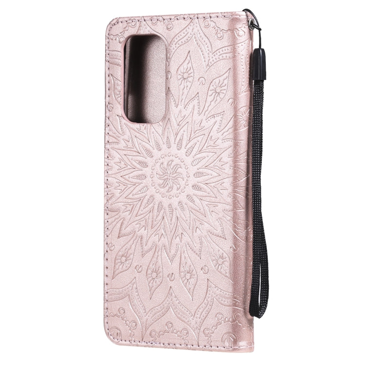 For OnePlus 9 Sun Embossing Pattern Horizontal Flip Leather Case with Card Slot & Holder & Wallet & Lanyard