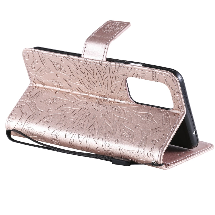 For OnePlus 9 Sun Embossing Pattern Horizontal Flip Leather Case with Card Slot & Holder & Wallet & Lanyard