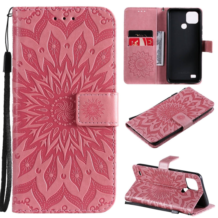 For OPPO Realme C20 / C21 Sun Embossing Pattern Horizontal Flip Leather Case with Card Slot & Holder & Wallet & Lanyard