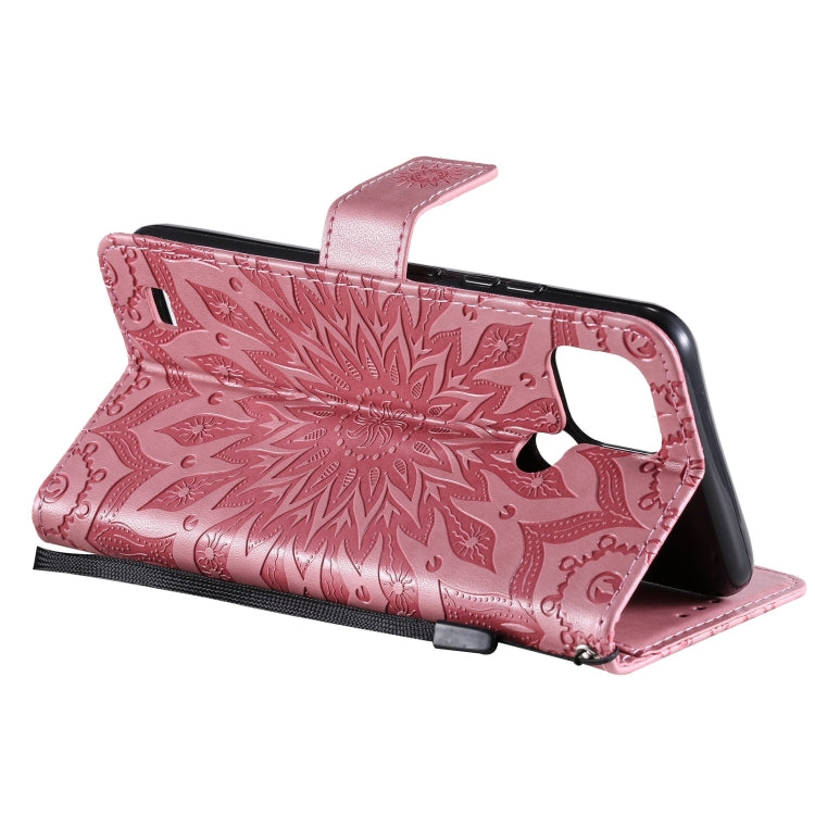 For OPPO Realme C20 / C21 Sun Embossing Pattern Horizontal Flip Leather Case with Card Slot & Holder & Wallet & Lanyard