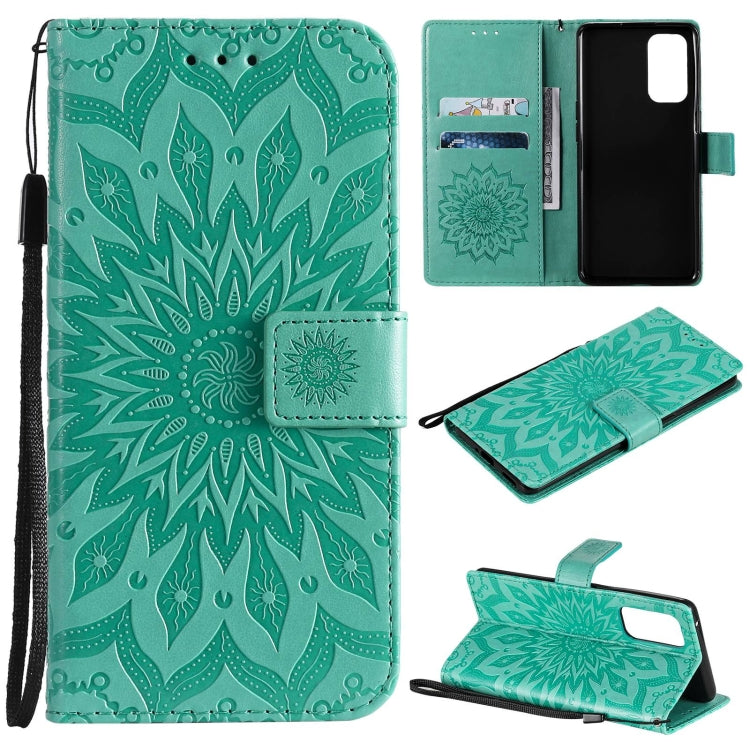 For OPPO Realme C20 / C21 Sun Embossing Pattern Horizontal Flip Leather Case with Card Slot & Holder & Wallet & Lanyard