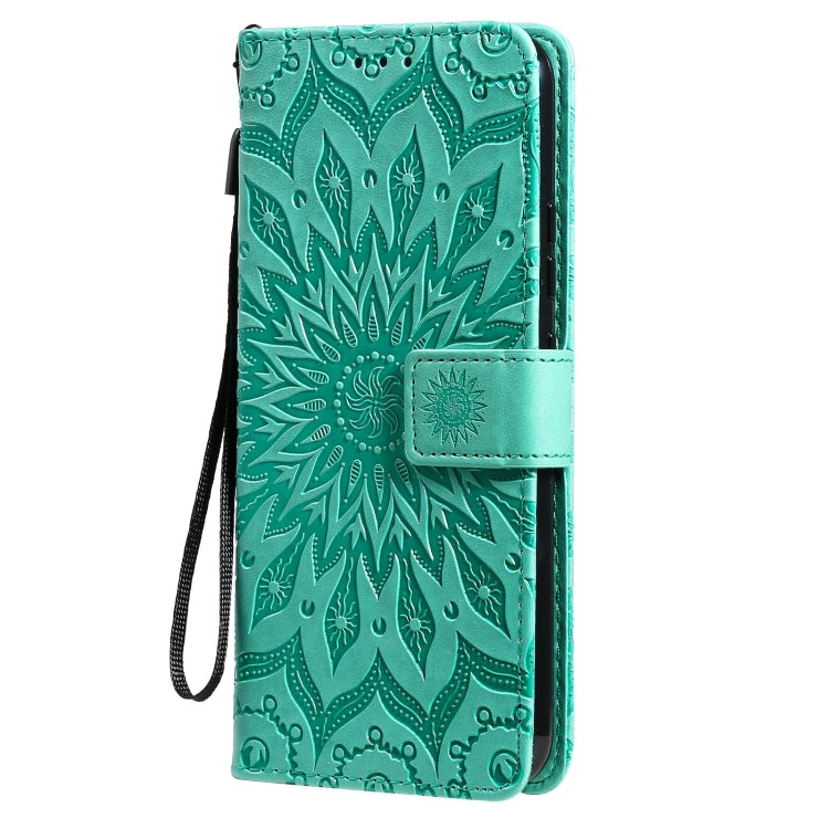 For OPPO Realme C20 / C21 Sun Embossing Pattern Horizontal Flip Leather Case with Card Slot & Holder & Wallet & Lanyard