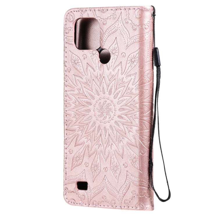 For OPPO Realme C20 / C21 Sun Embossing Pattern Horizontal Flip Leather Case with Card Slot & Holder & Wallet & Lanyard