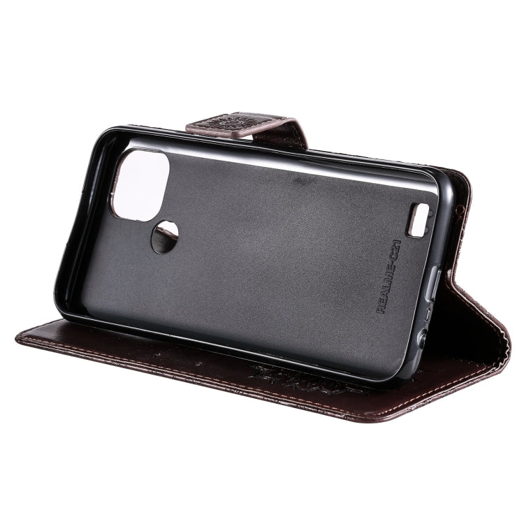 For OPPO Realme C20 / C21 Sun Embossing Pattern Horizontal Flip Leather Case with Card Slot & Holder & Wallet & Lanyard