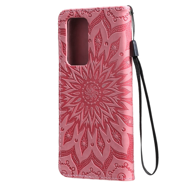 For OPPO Reno6 Pro+ 5G Sun Embossing Pattern Horizontal Flip Leather Case with Card Slot & Holder & Wallet & Lanyard