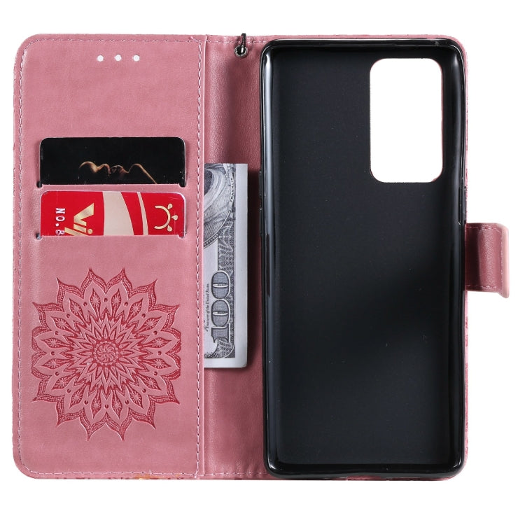 For OPPO Reno6 Pro+ 5G Sun Embossing Pattern Horizontal Flip Leather Case with Card Slot & Holder & Wallet & Lanyard