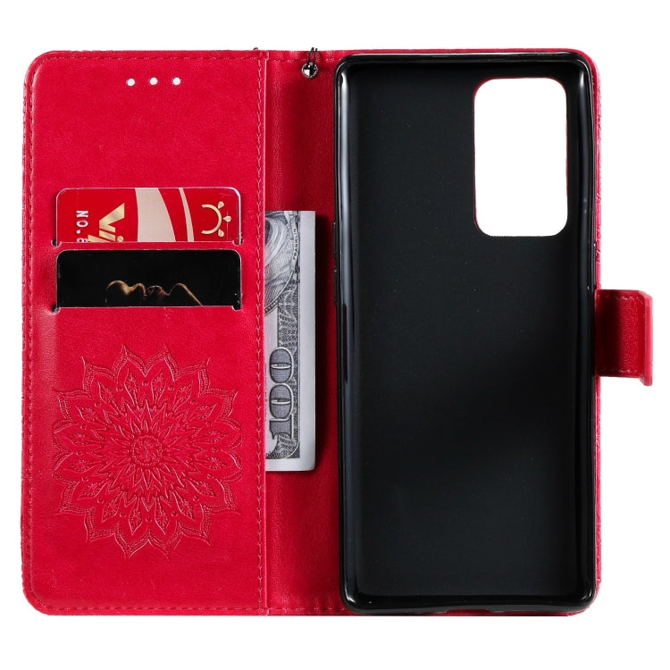 For OPPO Reno6 Pro+ 5G Sun Embossing Pattern Horizontal Flip Leather Case with Card Slot & Holder & Wallet & Lanyard