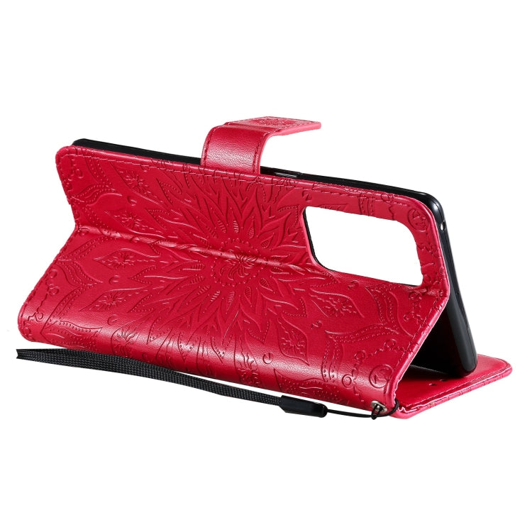 For OPPO Reno6 Pro+ 5G Sun Embossing Pattern Horizontal Flip Leather Case with Card Slot & Holder & Wallet & Lanyard