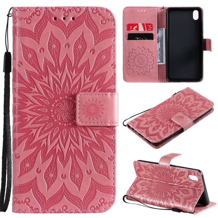 For vivo Y1s / Y90 / Y91C Sun Embossing Pattern Horizontal Flip Leather Case with Card Slot & Holder & Wallet & Lanyard