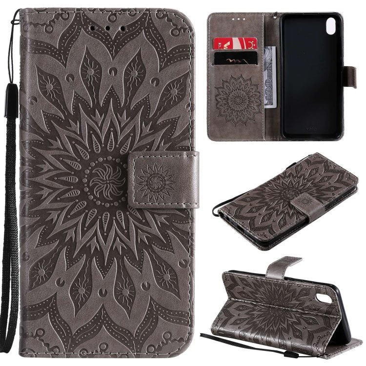 For vivo Y1s / Y90 / Y91C Sun Embossing Pattern Horizontal Flip Leather Case with Card Slot & Holder & Wallet & Lanyard
