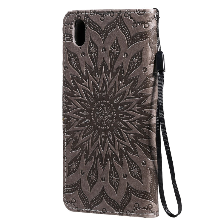 For vivo Y1s / Y90 / Y91C Sun Embossing Pattern Horizontal Flip Leather Case with Card Slot & Holder & Wallet & Lanyard