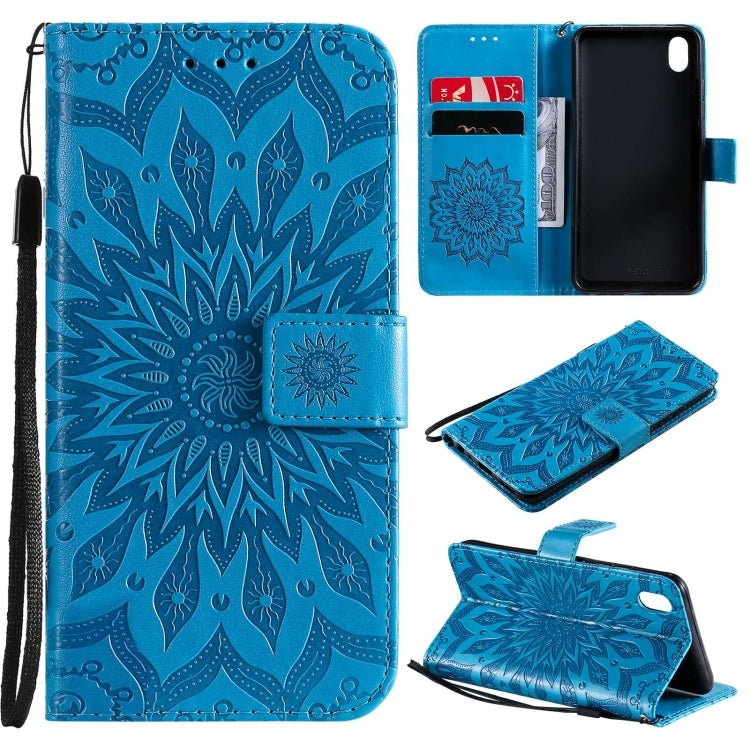 For vivo Y1s / Y90 / Y91C Sun Embossing Pattern Horizontal Flip Leather Case with Card Slot & Holder & Wallet & Lanyard