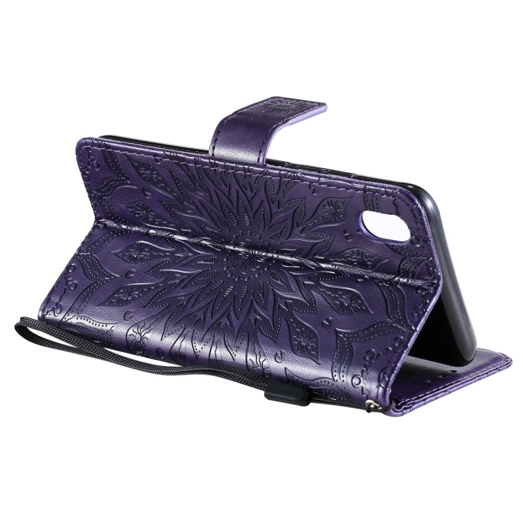 For vivo Y1s / Y90 / Y91C Sun Embossing Pattern Horizontal Flip Leather Case with Card Slot & Holder & Wallet & Lanyard