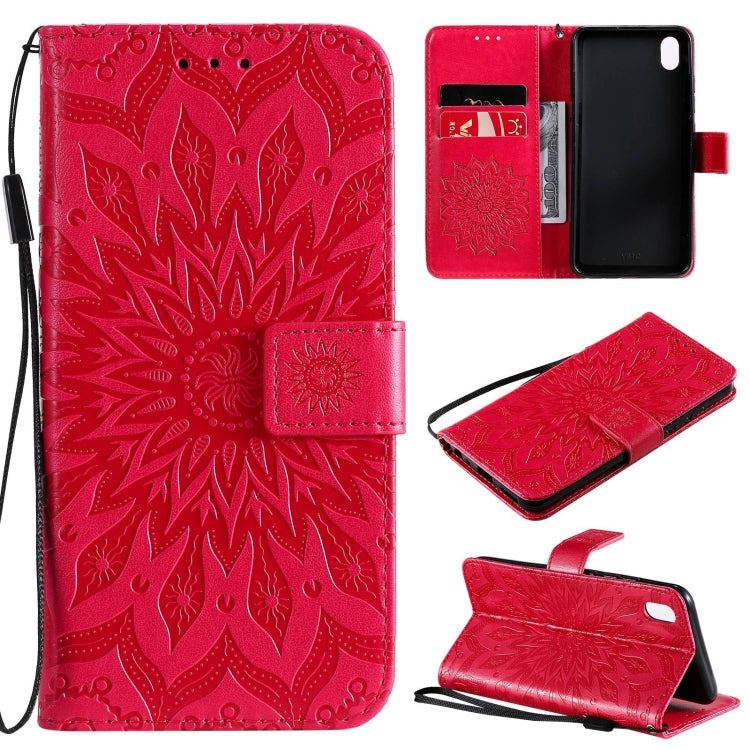 For vivo Y1s / Y90 / Y91C Sun Embossing Pattern Horizontal Flip Leather Case with Card Slot & Holder & Wallet & Lanyard
