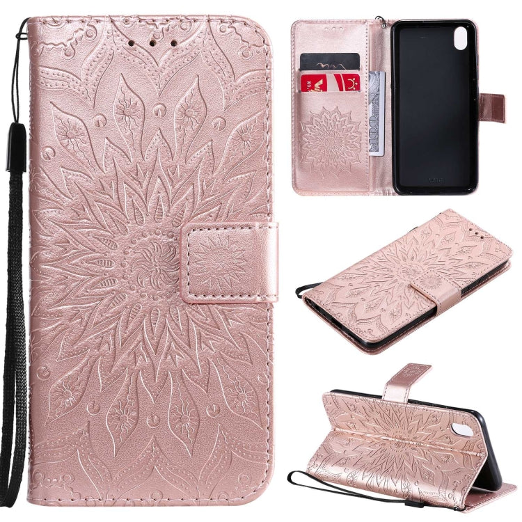 For vivo Y1s / Y90 / Y91C Sun Embossing Pattern Horizontal Flip Leather Case with Card Slot & Holder & Wallet & Lanyard
