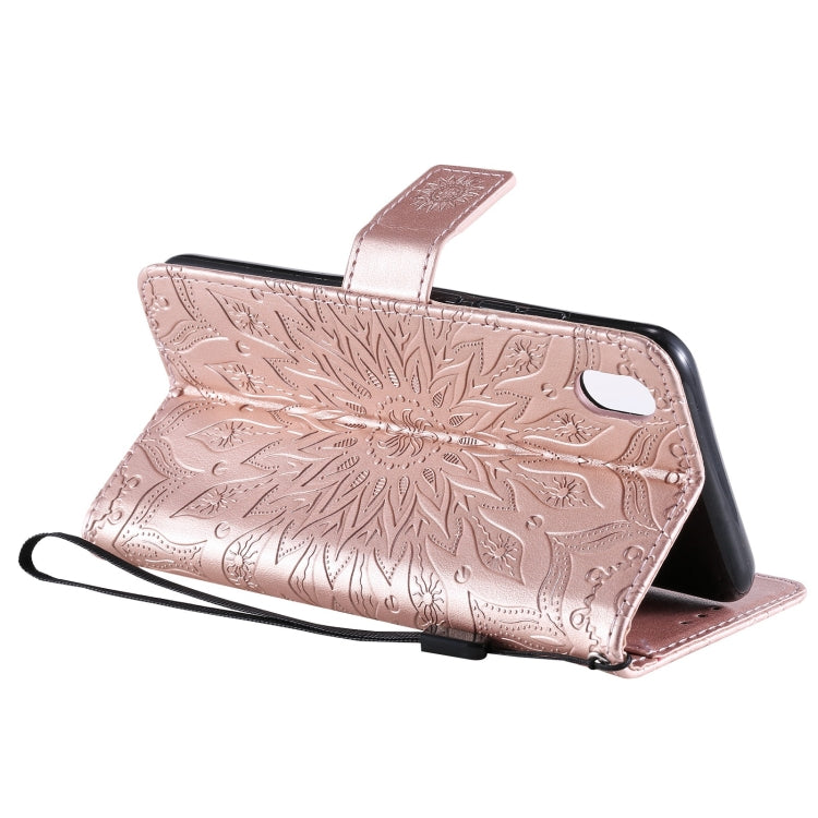 For vivo Y1s / Y90 / Y91C Sun Embossing Pattern Horizontal Flip Leather Case with Card Slot & Holder & Wallet & Lanyard