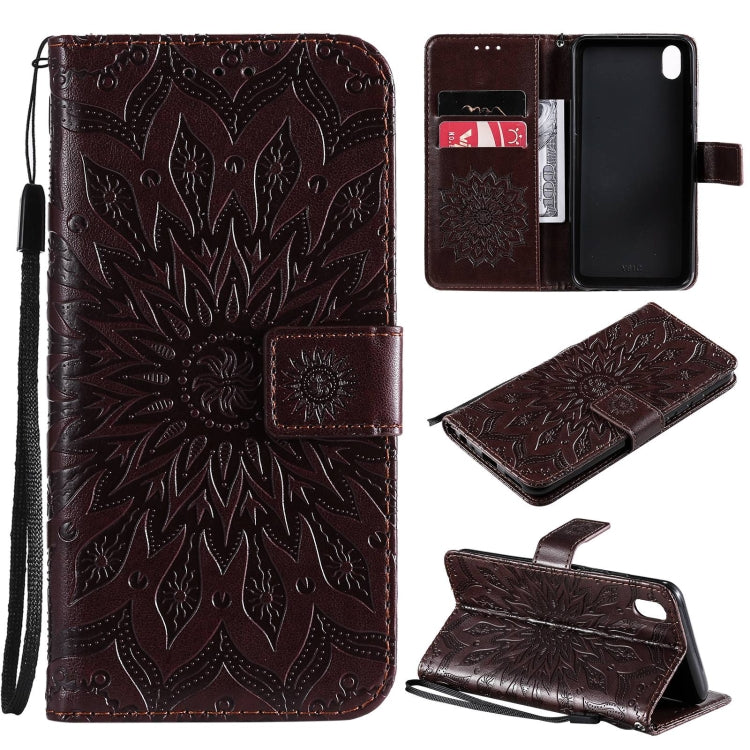 For vivo Y1s / Y90 / Y91C Sun Embossing Pattern Horizontal Flip Leather Case with Card Slot & Holder & Wallet & Lanyard