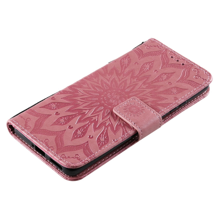 For Huawei P50 Pro Sun Embossing Pattern Horizontal Flip Leather Case with Card Slot & Holder & Wallet & Lanyard