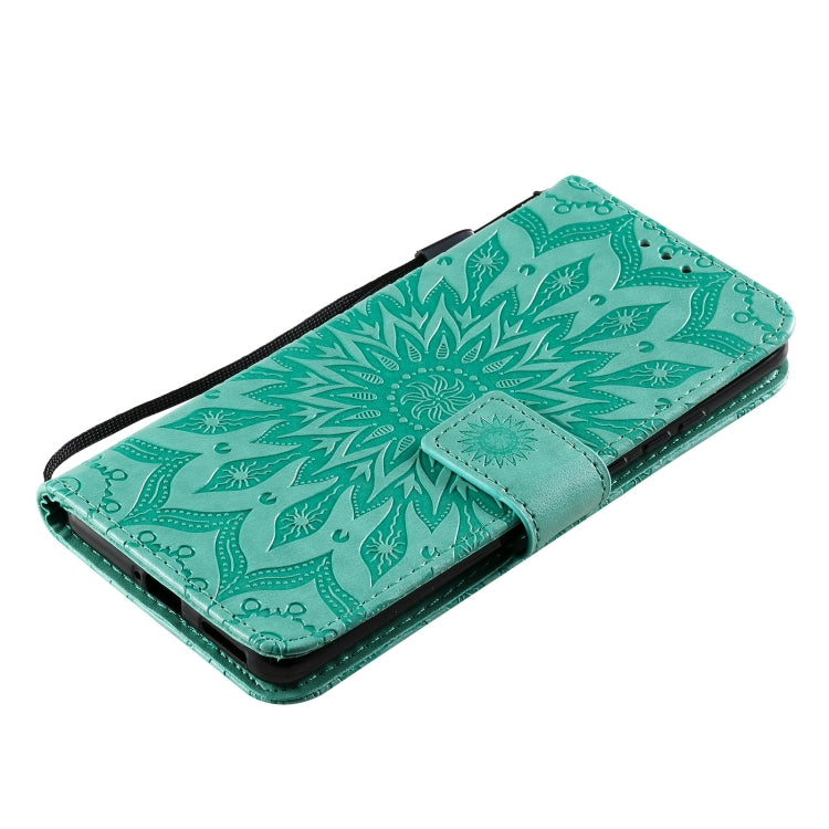 For Huawei P50 Pro Sun Embossing Pattern Horizontal Flip Leather Case with Card Slot & Holder & Wallet & Lanyard