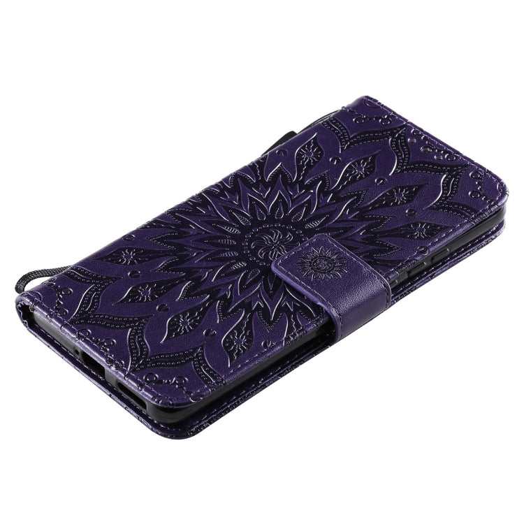 For Huawei P50 Pro Sun Embossing Pattern Horizontal Flip Leather Case with Card Slot & Holder & Wallet & Lanyard
