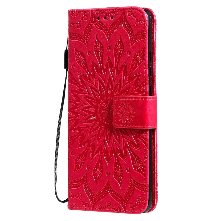 For Huawei P50 Pro Sun Embossing Pattern Horizontal Flip Leather Case with Card Slot & Holder & Wallet & Lanyard