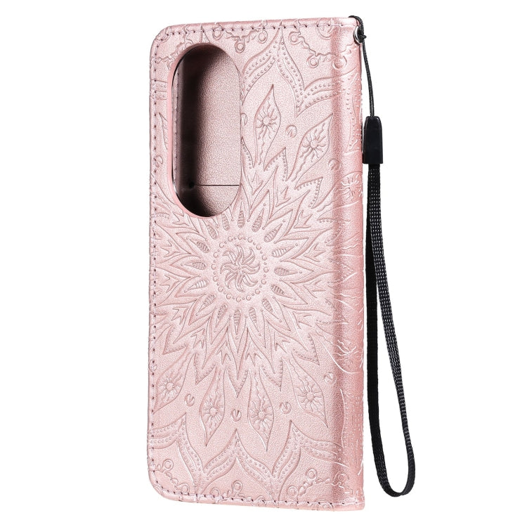 For Huawei P50 Pro Sun Embossing Pattern Horizontal Flip Leather Case with Card Slot & Holder & Wallet & Lanyard