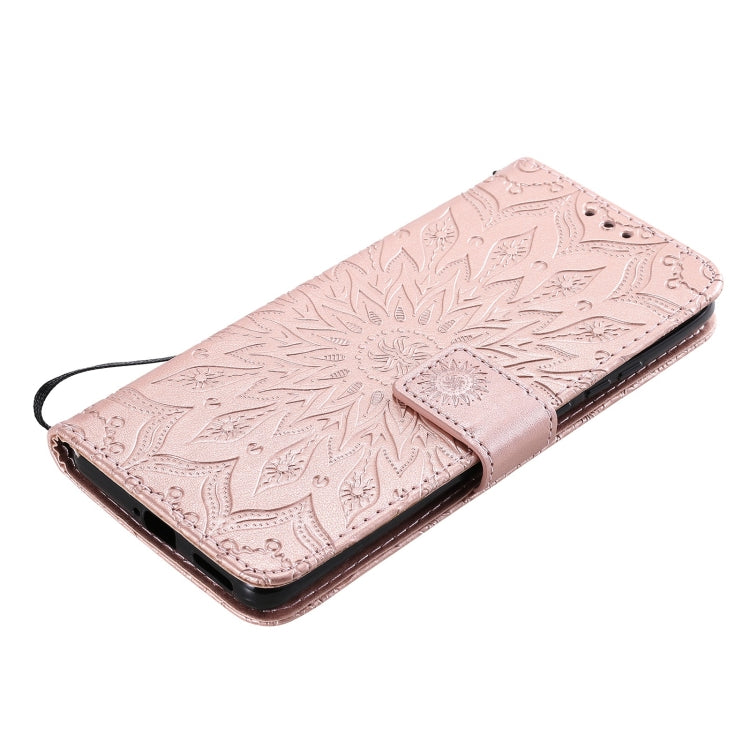 For Huawei P50 Pro Sun Embossing Pattern Horizontal Flip Leather Case with Card Slot & Holder & Wallet & Lanyard