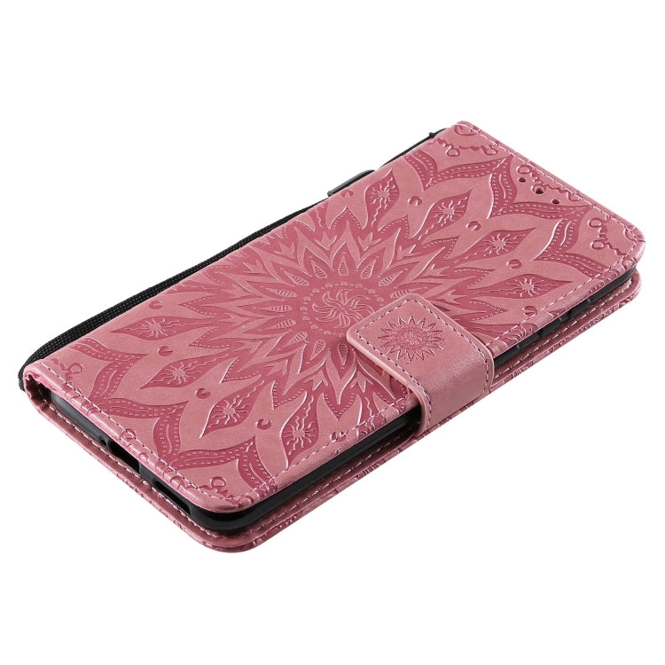 For Huawei P50 Sun Embossing Pattern Horizontal Flip Leather Case with Card Slot & Holder & Wallet & Lanyard