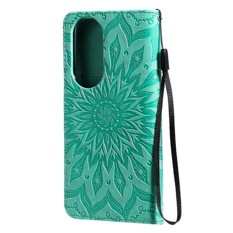 For Huawei P50 Sun Embossing Pattern Horizontal Flip Leather Case with Card Slot & Holder & Wallet & Lanyard