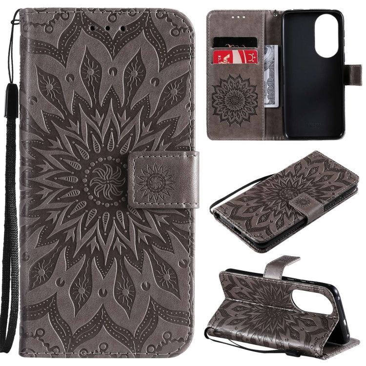 For Huawei P50 Sun Embossing Pattern Horizontal Flip Leather Case with Card Slot & Holder & Wallet & Lanyard
