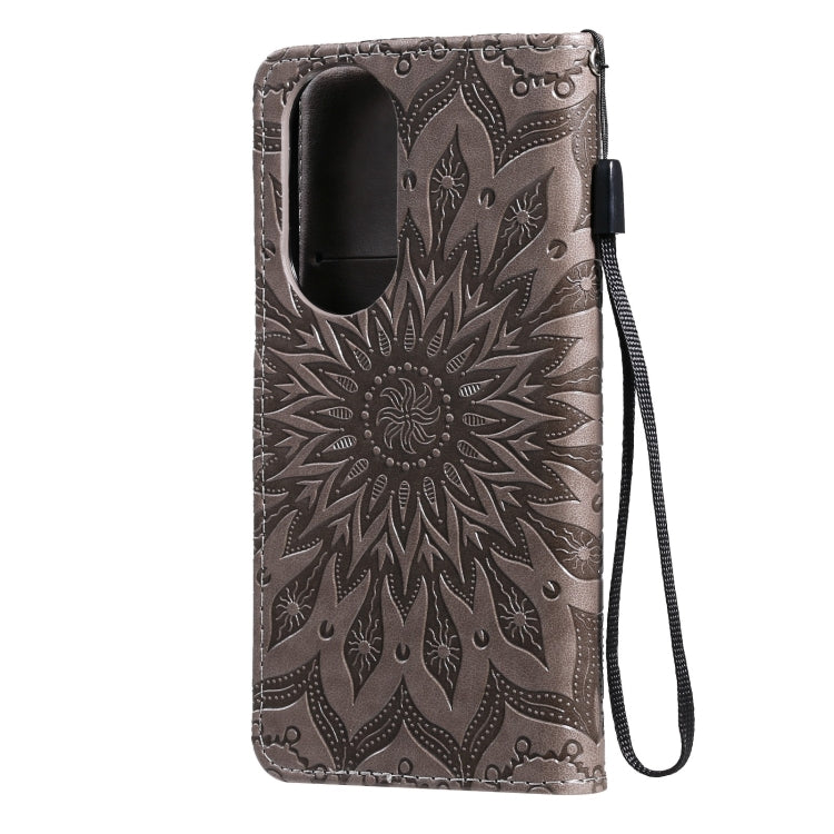 For Huawei P50 Sun Embossing Pattern Horizontal Flip Leather Case with Card Slot & Holder & Wallet & Lanyard