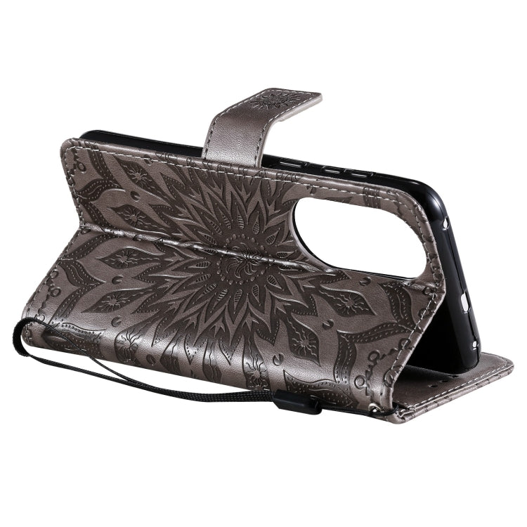 For Huawei P50 Sun Embossing Pattern Horizontal Flip Leather Case with Card Slot & Holder & Wallet & Lanyard