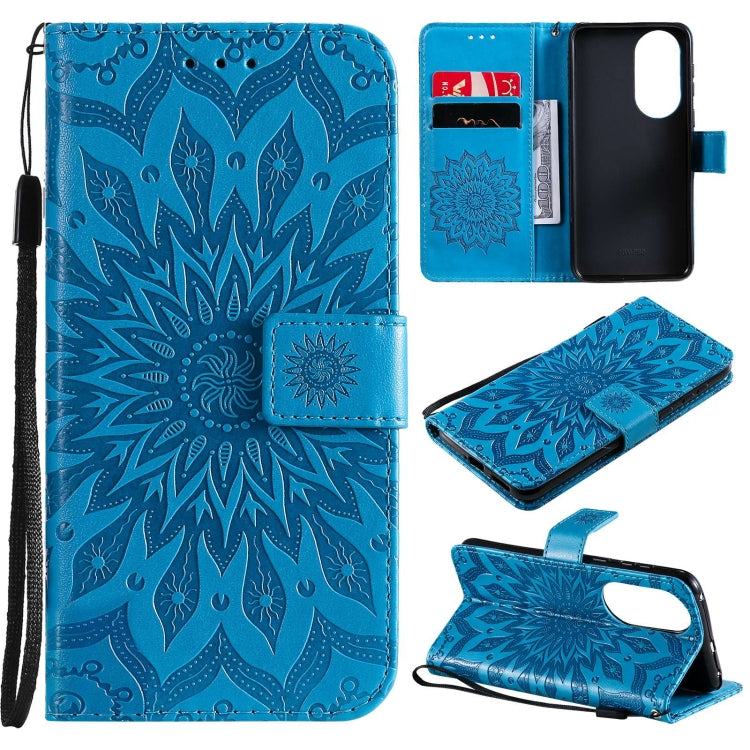 For Huawei P50 Sun Embossing Pattern Horizontal Flip Leather Case with Card Slot & Holder & Wallet & Lanyard