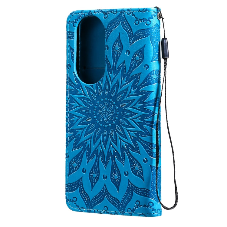 For Huawei P50 Sun Embossing Pattern Horizontal Flip Leather Case with Card Slot & Holder & Wallet & Lanyard