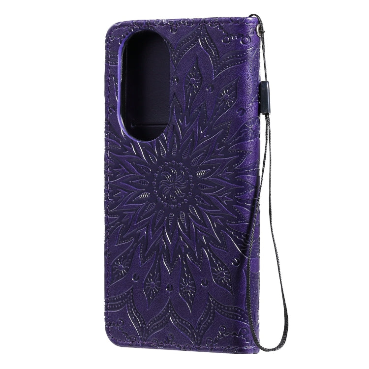For Huawei P50 Sun Embossing Pattern Horizontal Flip Leather Case with Card Slot & Holder & Wallet & Lanyard