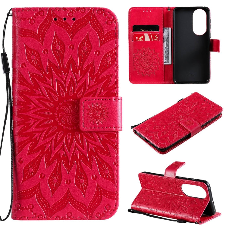 For Huawei P50 Sun Embossing Pattern Horizontal Flip Leather Case with Card Slot & Holder & Wallet & Lanyard