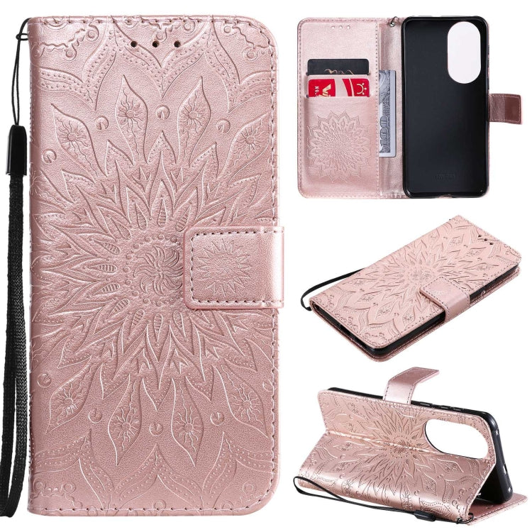 For Huawei P50 Sun Embossing Pattern Horizontal Flip Leather Case with Card Slot & Holder & Wallet & Lanyard