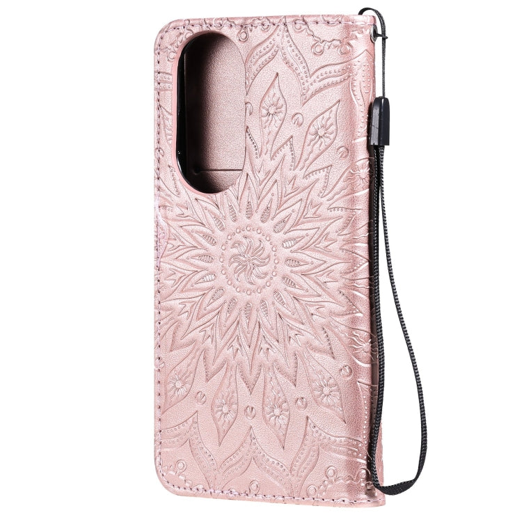For Huawei P50 Sun Embossing Pattern Horizontal Flip Leather Case with Card Slot & Holder & Wallet & Lanyard