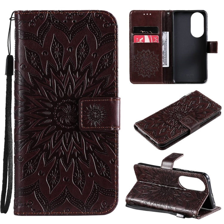 For Huawei P50 Sun Embossing Pattern Horizontal Flip Leather Case with Card Slot & Holder & Wallet & Lanyard