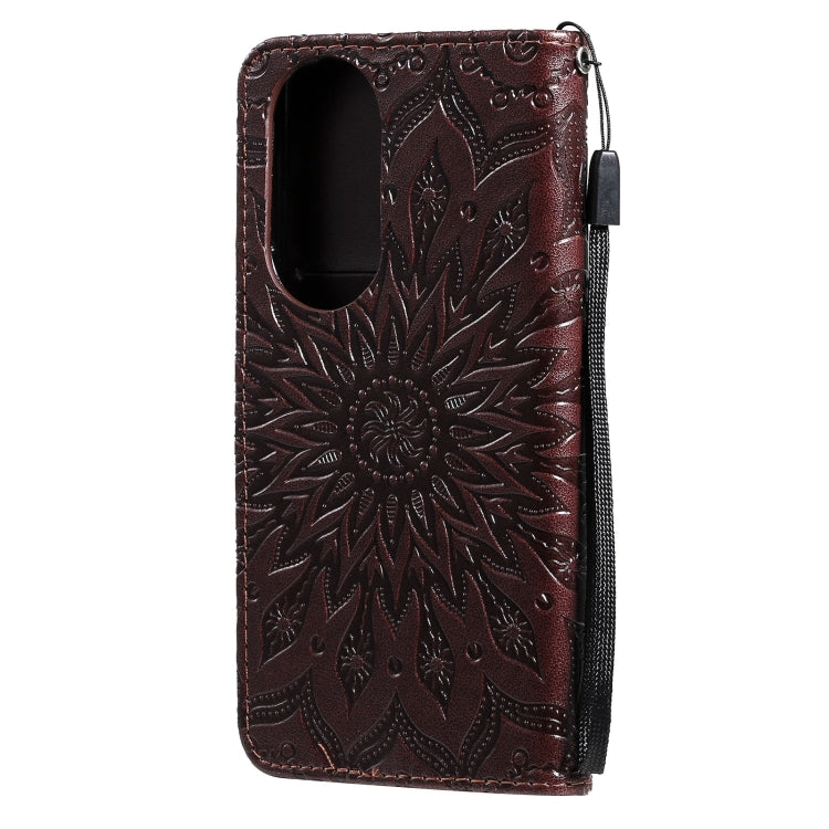 For Huawei P50 Sun Embossing Pattern Horizontal Flip Leather Case with Card Slot & Holder & Wallet & Lanyard